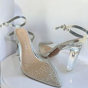 Clear shinny heels